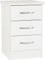Nevada 3 Drawer Bedside Cabinet Chest Side Table Storage Unit (White Gloss)