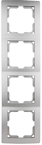 REV 0208842304 4 enchufes, Interruptor de luz de Marco, etc, Platino, 4-fach