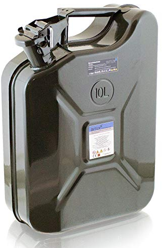 BITUXX® Stahl Benzinkanister Dieselkanister Kraftstoffkanister Kanister UN Zulassung (10 Liter)