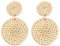 Gesponnenes Rattan Ring Doppelkreis-spinnendes Flechtenaussageohr baumelt Tropfen Bolzen-Schmuck