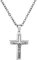 Flongo Rosenkranz Herren Kreuz Anhänger Damen Frauen Kette Männer Halskette, Edelstahl Silber Jesus Kreuz Kruzifix Klassiker