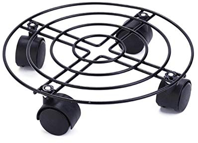 40cm Pflanzen Caddy Pflanzenroller Metall Blumentopf Ständer Rund Blumenroller Kübelroller Plant Stand für Innenbereich Außenbereich