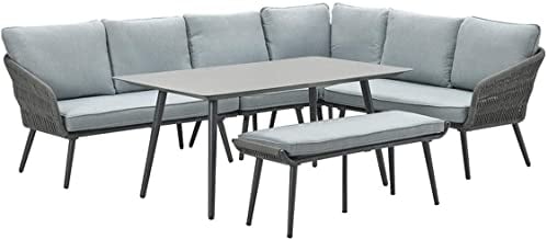 Garden Impressions Hohe Dining Aluminium Rope Lounge Davis, inklusive wasserabweisender Kissen