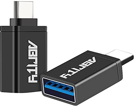 USB Type C to USB Adapter, USB-C to 2.0/3.0 Adapter, Thunderbolt 3 to USB Female Adapter. OTG for MacBook Pro (2 Pack - Black)