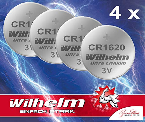 4 x CR1620 CR 1620 WILHELM Lithium Knopfzelle 3V 70mAh ø16x2,0mm Batterie DL1620, 6620