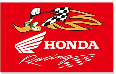 Rennwagen-Dekoration, Flagge für Honda-Banner, 91 x 152 cm, Polyester mit 2 Messingösen, lebendige Farben, HD-Druck, Ausstellung, Rennen, Autofans, Veranda, Garagendekoration