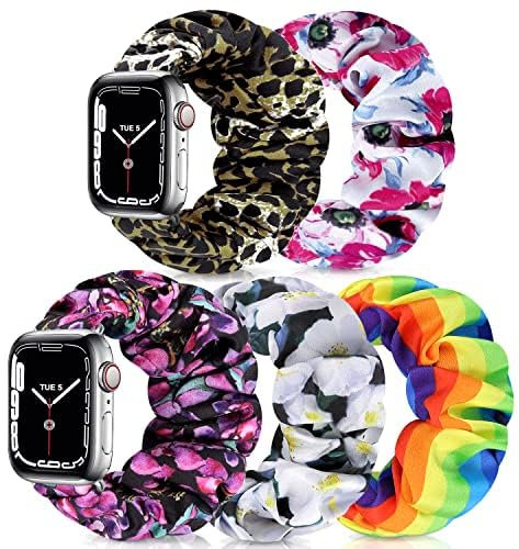 Bracelets chouchou pour femme compatibles avec Apple Watch 38 mm, 40 mm, 41 mm, 42 mm, 44 mm, 45 mm, 38mm/40mm/41mm Large-Size, Sans pierre précieuse