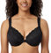 DELIMIRA Donna Reggiseno Apertura Frontale con Ferretto Pizzo Coppa Completa Non Imbottito Taglie Forti Nero 7G
