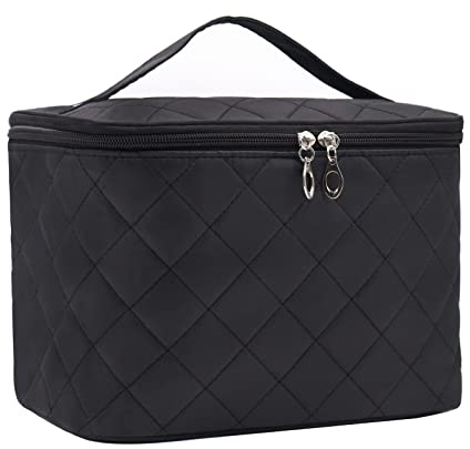 Beauty Case da Viaggio,Pochette Trucchi,Grande Borsa per Cosmetici,Beauty Case Donna per Palestra Bagno Valigie e bagagli a Mano-Black