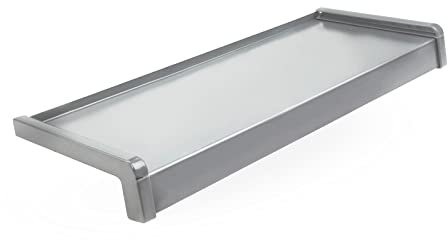 Seiletech.de Alféizar de la ventana de acero + recubrimiento en polvo | 70 cm | plata RAL 9006 | profundidad 10 cm | resistente a la intemperie | incluye tapas de PVC | alféizar de la ventana |