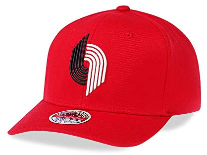 Mitchell & Ness Portland Trail Blazers Team Ground Red Line Solid Flex Snapback Cap