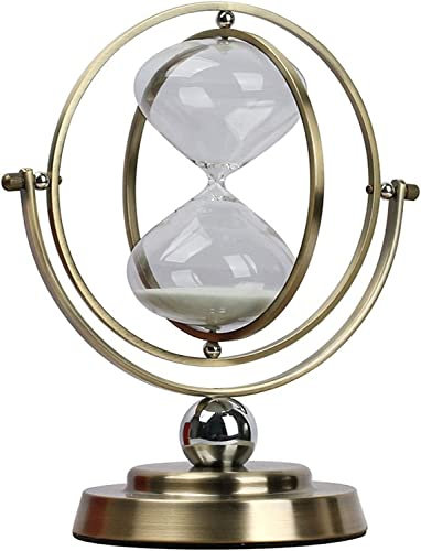 VIORNO Horloge sablier sablier, sablier sablier, 30 à 60 Minutes en métal sablier sablier Cadeau Vintage en métal 720 ° Rotatif Une Heure sablier (Size : 30 minutes13cm*22cm*24cm)