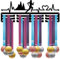 CREATCABIN Laufmedaillenhalter Display Sportmedaillenhalter Über 60+ Medaillen Eisenhalter Rahmen Wandmontage Zum Aufhängen Für Medaillengewinner Läufer Gymnastik Marathon Athlet Geschenk 40 x 15cm
