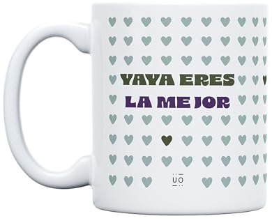 UO Taza de Regalo con Mensaje 'Yaya Eres la Mejor' - Día de la Madre, para Mamás - 350 ml, Cerámica, Taza de Café, Desayuno