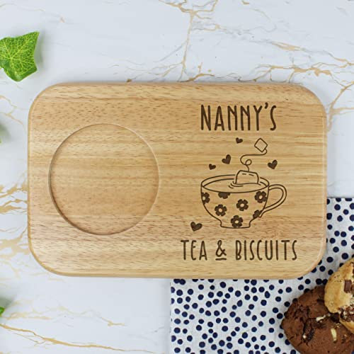 Nanny's Tea & Biscuits Board, Wooden Treat Board, Snack Tray, Mother's Day, Birthday Gifts for Nanny