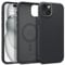 Caseology Nano Pop Mag Kompatibel mit iPhone 15 Hülle [Magnetisch] [Schutz in Militärqualität] mit Seitlichen Griffmustern iPhone 15 Hülle - Schwarz Sesam