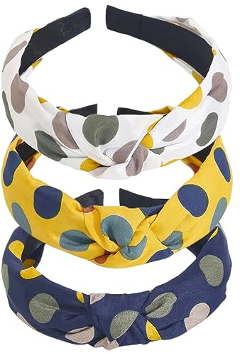 scicent HaarbäNder Damen 3 Stück Stirnbänder für Frauen Haare Boho Wrap Mode Haarbänder Elastische Twist Haartuch Hübsche Fliege Haarband Breite Haarbänder für Damen Mädchen - 11010