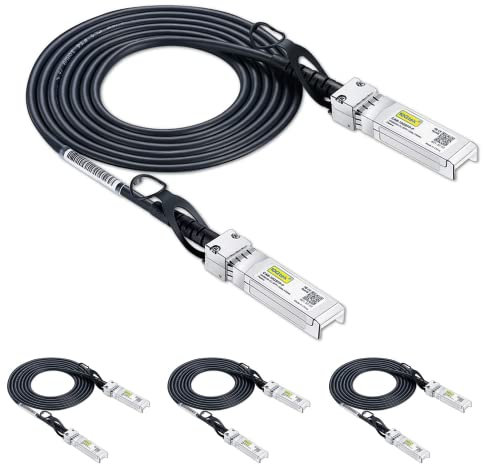 10G SFP+ DAC Cable - 10GBASE-CU Passive Direct Attach Copper Twinax SFP Cable for Cisco SFP-H10GB-CU1.5M, D-Link, Supermicro, Netgear, MikrotikFortinet,1.5-Meter(5ft), 4-Pack