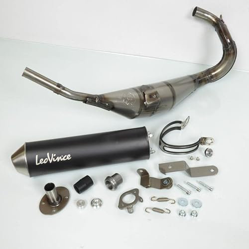 Pot d échappement Leovince compatible avec Moto Derbi 50 Senda Drd X-Treme 2004 à 2017 3408BN /HM V6 noir passage bas