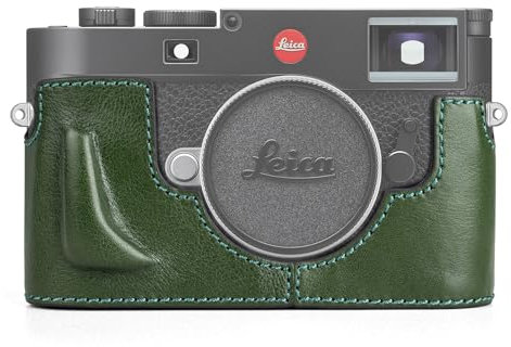 MUZIRI KINOKOO Tasche für Leica M11/M11-P, hochwertiges Echtleder-Halbschalenetui für die Leica M11/M11-P, mit Handgriff und Öffnung am Boden –Grün
