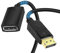 MEIRIYFA DisplayPort Extension Cable, DisplayPort (DP) 1.2 Male to Female Extension Cable Cord Support 4K for Laptop PC TV Projector Monitor (Black, 22cm)