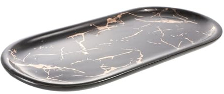 PRETYZOOM 1pièce Assiette Céramique Marbrée Nordique Plat Oval Déjeuner Dessert Design Élégant Et Pratique Pour Service à Table Et Décoration