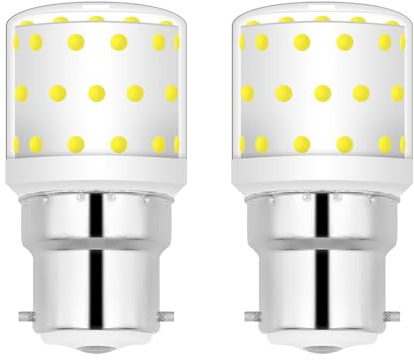 BROLSKUN Tiny 6W B22 LED Bayonet Light Bulb 60W Replacement CFL Bulb Pygmy Bulb Cool White 800LM AC230V BC Compact for Bathroom Pendant Fittings Light (2 Pack)