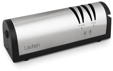 Lauben messerschärfer 4700SB Multifunktionaler Messerschleifer mit 2 Schleifstufen - grob und fein, Schleifen der meisten Klingen, Scheren und Schraubendreher, 3 austauschbare Schleifsteine