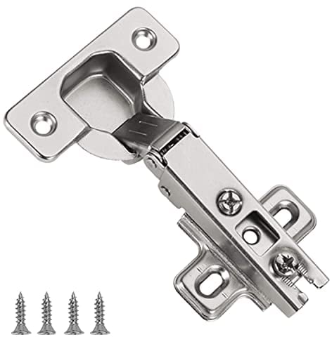 Furniware 10 piezas de Bisagras Puertas Cocina, Totalmente Solapado Bisagras Estándar Distancia Bisagras Armario Dormitorio Bisagras de Gabinete de Cocina ángulo de apertura de 110°