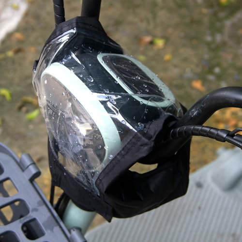 Mobility Scooter Control Pane Tiller Cover Clear Panel Cover Mobility Scooter Waterproof PVC for Visibility in Using Easy to Fit Elasticated Skirt Easy Fix Rain Protector Black