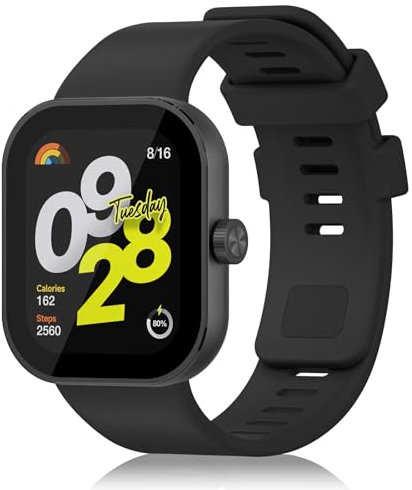 Tobfit Armband für Xiaomi Redmi Watch 4 / Xiaomi Mi Band 8 Pro Damen Herren,Silikon Ersatzarmbänder Uhrenarmband für Redmi Watch 4/XXiaomi Mi Band 8 Pro(Schwarz)