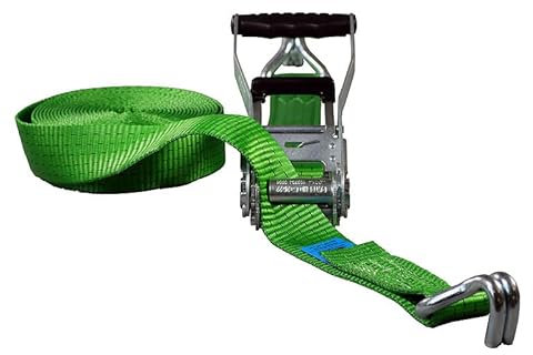 SHZ ERGOLASH Spanngurt 50mm 8m Zurrgurt Ratschengurt 5t 8m 2500daN 5 Tonnen 2-teilig 8,0m Spitzhaken (2x78) grün Polyester Ladungssicherung Cargo Strap