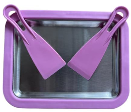 Milageto Máquina para Hacer Helados en Rollo, Bandeja para Hacer Helados con 2 raspadores, Bandeja para Hacer Yogur, Placa fría para