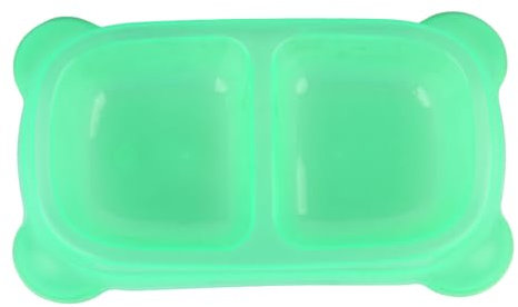 BESPORTBLE Comedero Doble Antideslizante para y Gatos Tazón De Alimentación y Bebedero Diseño Ecológico y Resistente y Color Verde Transparente