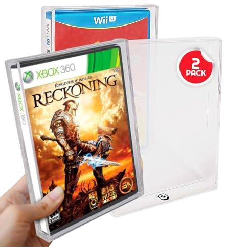 EVORETRO Clear Acrylic DVD Case Protector for Sony PlayStation, Wii, GameCube, PS2, Xbox Games, 4mm Thick, Pack of 2