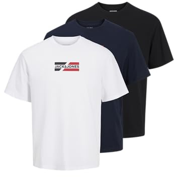 JACK & JONES Herren Jjecorp Graphic Tee Ss O-3Pk Mp Noos (3er Pack)