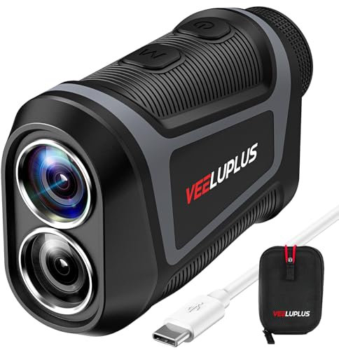 VEELUPLUS Télémètre de golf avec pente, télémètre laser Golf- 660 Pro, vibration de verrouillage du mât de drapeau, grossissement 6x, rechargeable, accessoires de golf magnétiques télémètres avec