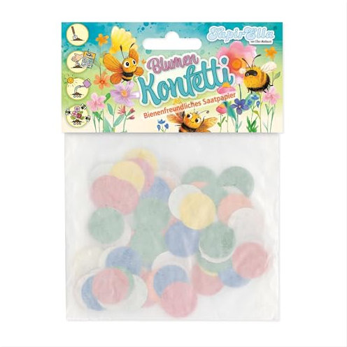 TapirElla Blumen Konfetti, Wildblumen Mix, Samen Konfetti mit einem Mix aus bunten Blumen, Paradies für Bienen von Lutz Mauder, Saatpapier Mix, Geschenk, Dekoration (ca. 750 Stck.)