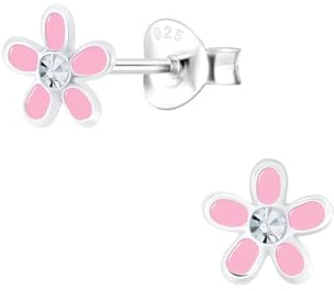 Monkimau Mädchen Ohrringe Blume | Ohrstecker aus 925 Sterling Silber | Kinderohrringe hypoallergen