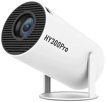 HY300 Pro 4K Projector – Android 11, Dual WiFi 6, BT5.0, 260 ANSI Lumens, 180° Rotation, Native 720P, Supports 1080P/4K, Home & Outdoor Mini Cinema