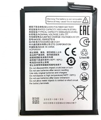Genérico Batteria interna E6553ZTE-B Compatibile con ZTE Blade A73 5G / V50 Design 5000mAh