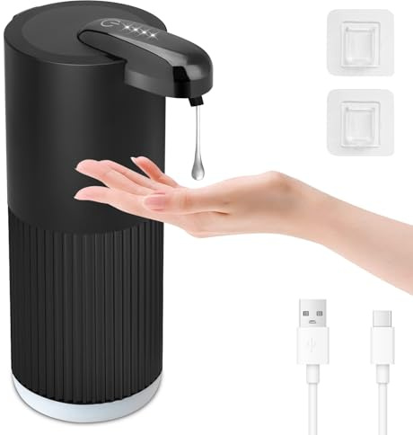 Cuteefun Seifenspender Automatisch, Schwarze Rillen, für Flüssigseife