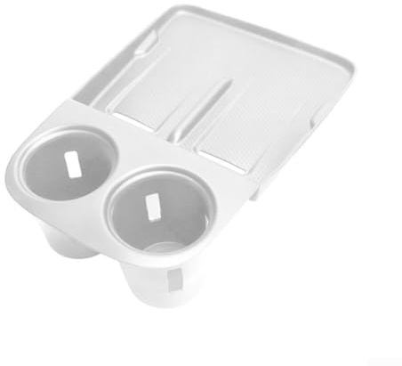 Boîte de rangement de chargement sans fil pour voiture avec double fonction et porte-gobelet pour XPENG G6 (2025-2027) - Garniture intérieure en silicone (gris-blanc)