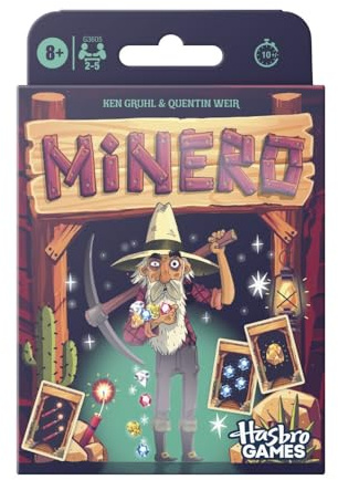 Hasbro Gaming Minero Kartenspiel - Leicht zu lernendes, schnelles Strategie-Kartenspiel - Lustige Familienspiele für Kinder, Jugendliche und Erwachsene - 2 bis 5 Spieler - 20 Min. - ab 8 Jahren