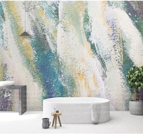 XLMING Abstracto Dibujado A Mano Colorido Tinta China Arte Papel Pintado 3D Seda De Lujo Pared Estudio Comedor Sofa Dormitorio Madera Salon Tv Decorativo-150cm×105cm