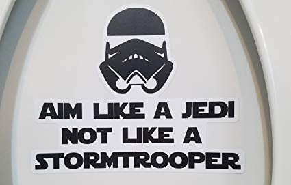 Minglewood Trading Ziel Wie Eine Jedi Nicht Ein Stormtrooper Schwarz Custom Vinyl Aufkleber Aufkleber 17,8 x 14 cm WC-Schild