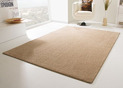 Steffensmeier Kurzflor Teppich Cambridge, Wohnzimmer, Schlafzimmer, in Sand, Größe: 200x200 cm