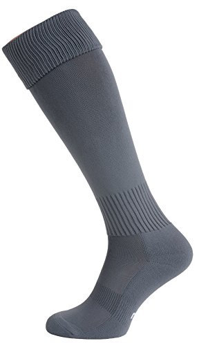 Nessi Fußballstutzen Modell G Fußball Strümpfe Stutzen 100% Atmungsaktiv viele Farben - Grau, 31-35