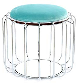 Beistelltisch Pouf Comfortable 110 Couchtisch Hocker Metall Rund Mint Silber