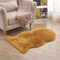 WIONE Spitzenqualität Lammfellimitat Teppich, Lammfellimitat Teppich Longhair Fell Optik Nachahmung Wolle Bettvorleger Sofa Matte Gelbes Kamel 60 * 120cm